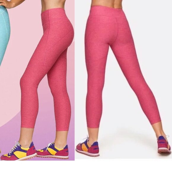 Outdoor Voices - 7/8 Warmup Leggings | Heathered Flamingo Pink | Size Medium - Picture 1 of 2
